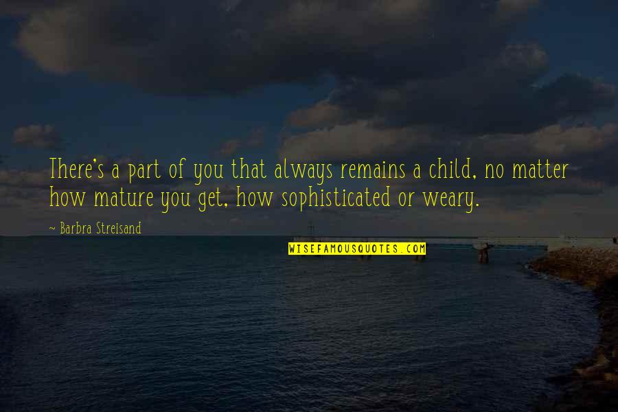 Barrymores Family Quotes By Barbra Streisand: There's a part of you that always remains Barrymores Family Quotes By Barbra Streisand: There's a part of you that always remains