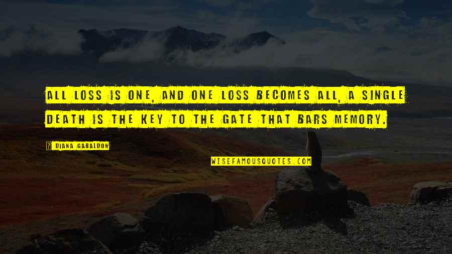 Bars Quotes By Diana Gabaldon: All loss is one, and one loss becomes Bars Quotes By Diana Gabaldon: All loss is one, and one loss becomes