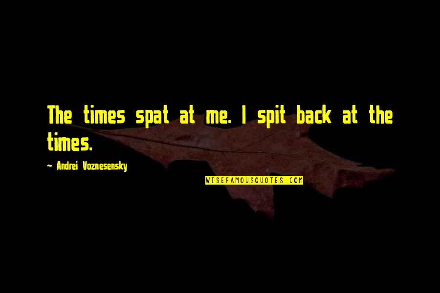 Barsby Roadrunner Quotes By Andrei Voznesensky: The times spat at me. I spit back Barsby Roadrunner Quotes By Andrei Voznesensky: The times spat at me. I spit back