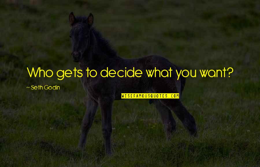 Barsilos Quotes By Seth Godin: Who gets to decide what you want?