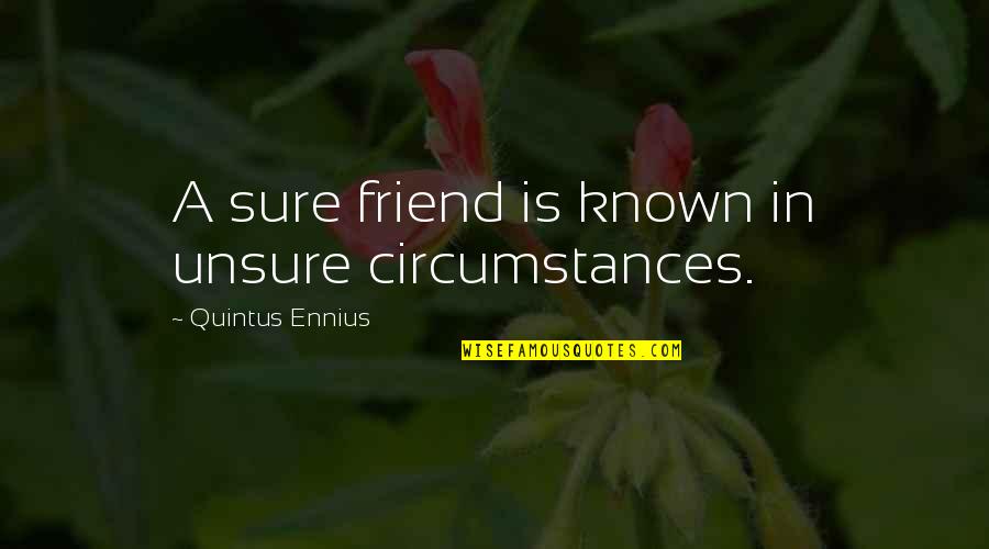 Bartak Seat Quotes By Quintus Ennius: A sure friend is known in unsure circumstances.