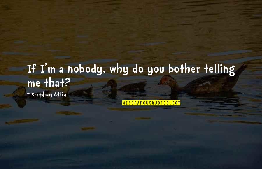 Bartas Heberle Quotes By Stephan Attia: If I'm a nobody, why do you bother Bartas Heberle Quotes By Stephan Attia: If I'm a nobody, why do you bother