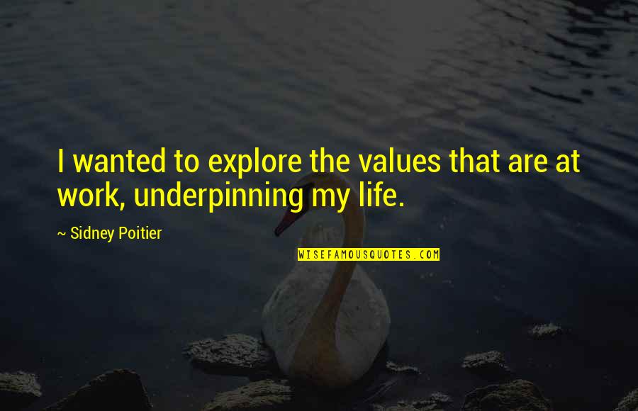 Bartering Quotes By Sidney Poitier: I wanted to explore the values that are