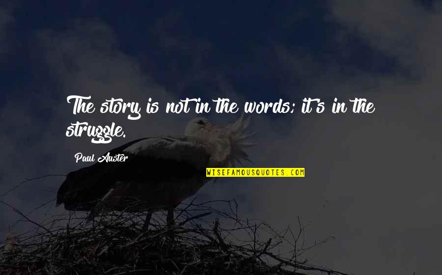Barthelemy Rose Quotes By Paul Auster: The story is not in the words; it's Barthelemy Rose Quotes By Paul Auster: The story is not in the words; it's