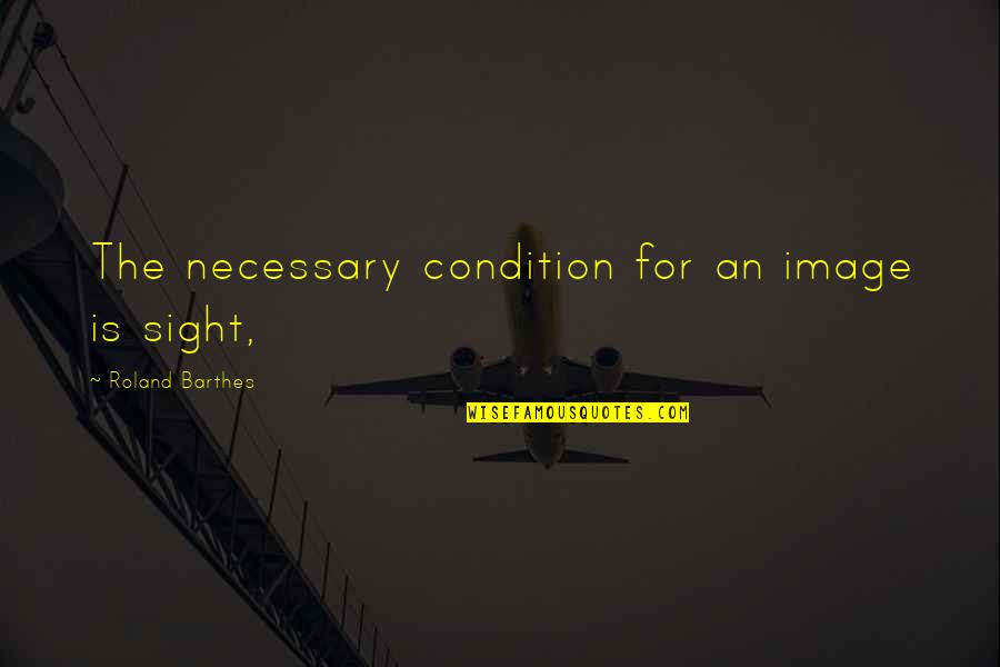 Barthes Quotes By Roland Barthes: The necessary condition for an image is sight, Barthes Quotes By Roland Barthes: The necessary condition for an image is sight,