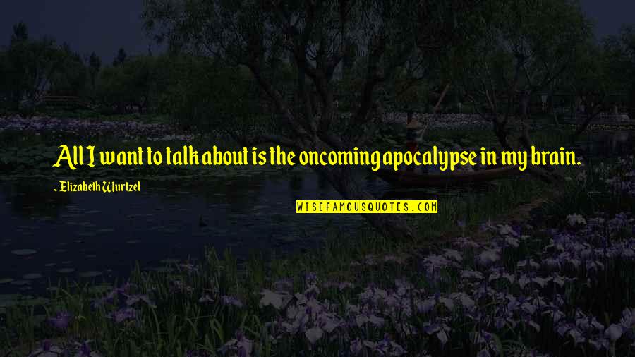 Barthley Watch Quotes By Elizabeth Wurtzel: All I want to talk about is the