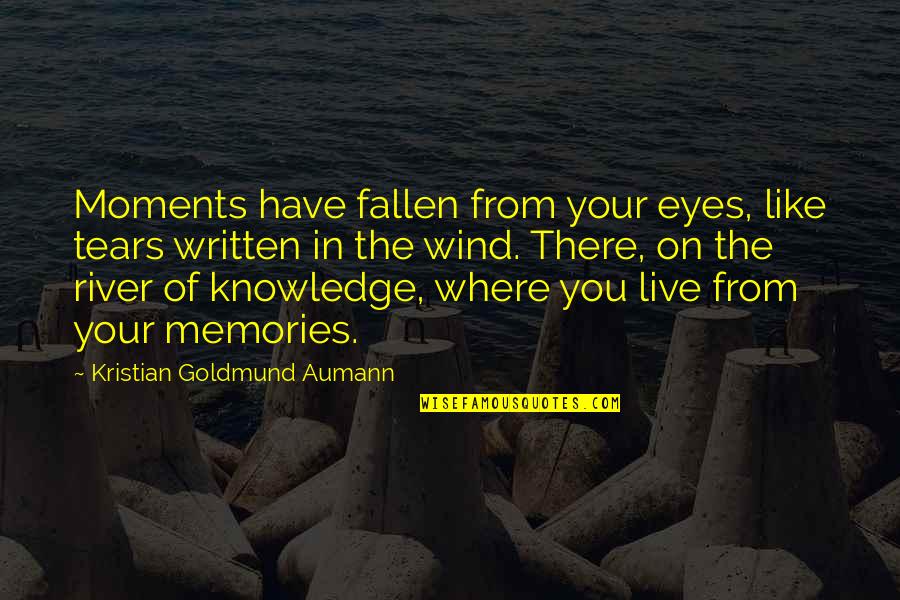 Bartolome Esteban Murillo Quotes By Kristian Goldmund Aumann: Moments have fallen from your eyes, like tears