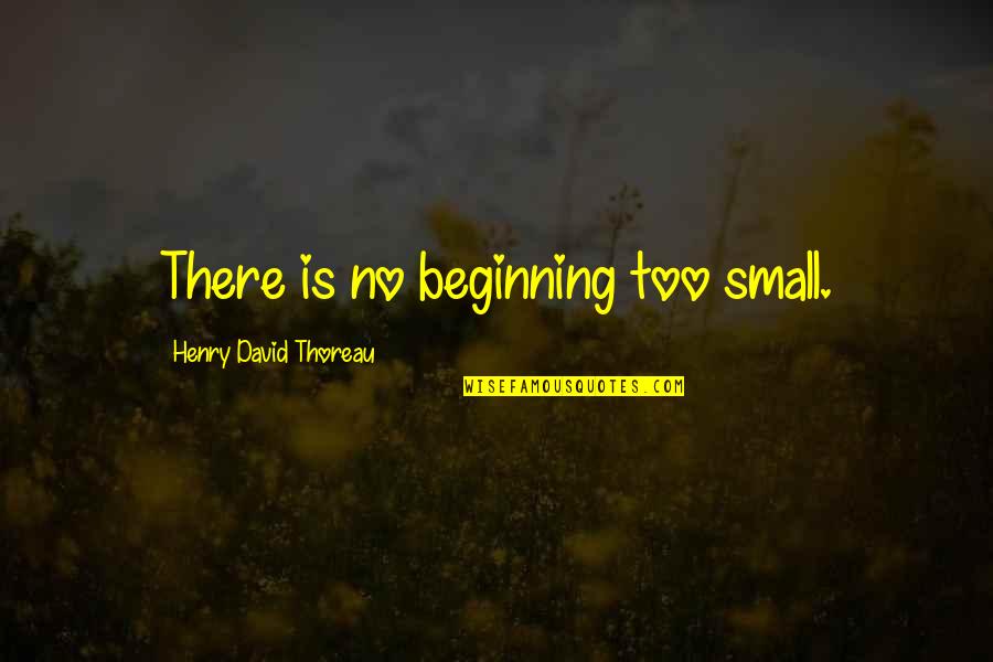 Bartolomey Night Quotes By Henry David Thoreau: There is no beginning too small.