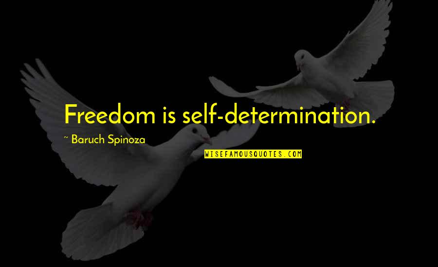Baruch Spinoza Quotes By Baruch Spinoza: Freedom is self-determination.