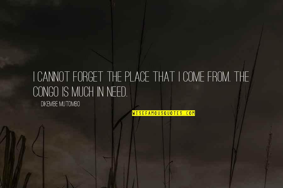 Basamat Quotes By Dikembe Mutombo: I cannot forget the place that I come Basamat Quotes By Dikembe Mutombo: I cannot forget the place that I come