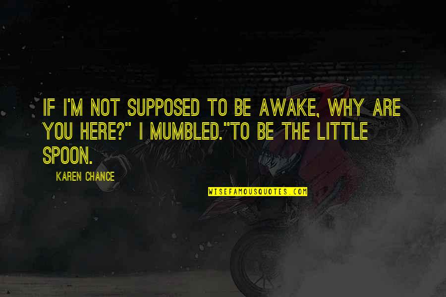 Basarab Quotes By Karen Chance: If I'm not supposed to be awake, why Basarab Quotes By Karen Chance: If I'm not supposed to be awake, why
