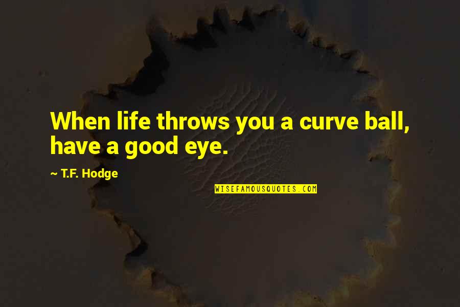 Baseball And Life Quotes By T.F. Hodge: When life throws you a curve ball, have