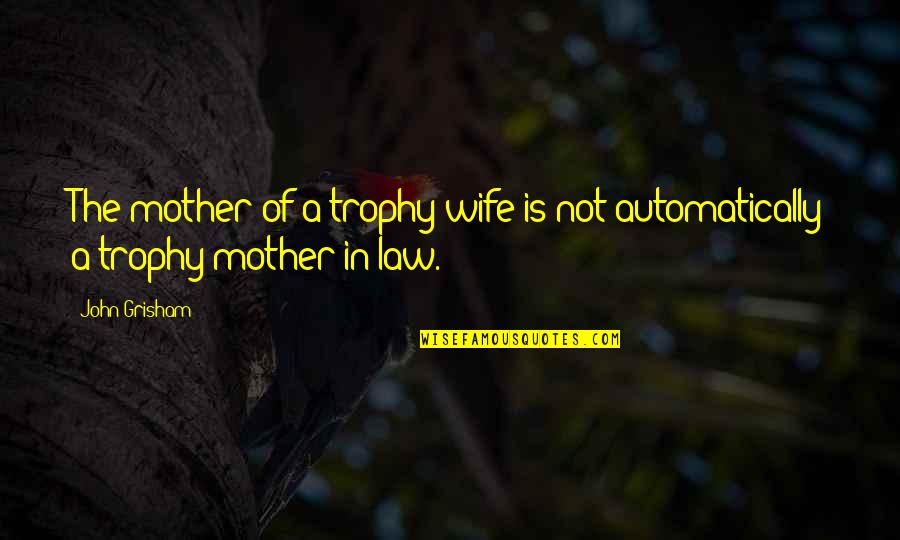 Baseball Pitch Quotes By John Grisham: The mother of a trophy wife is not