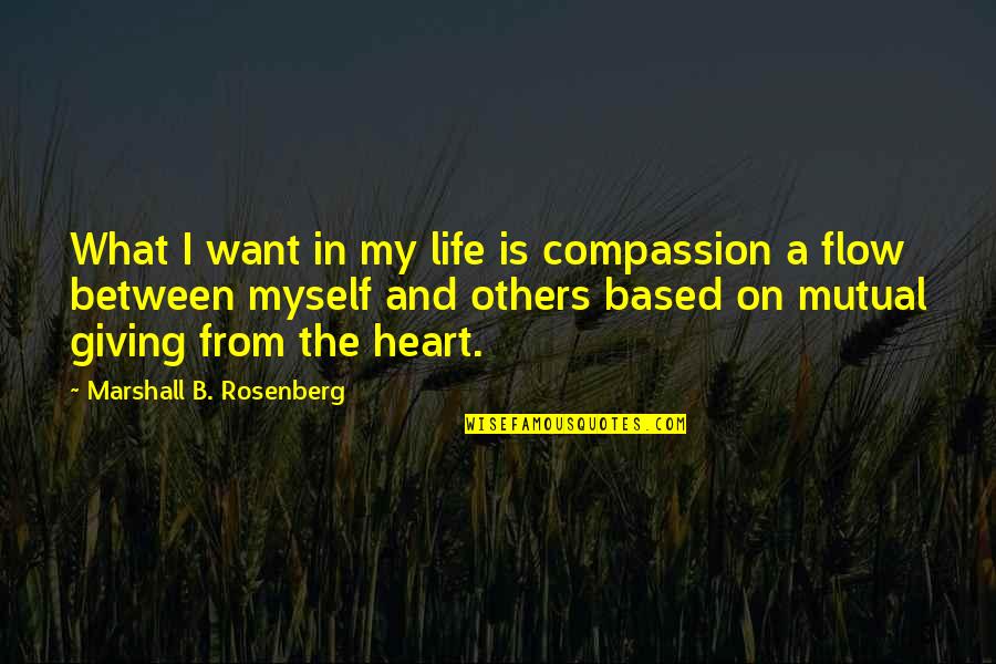 Based On Life Quotes By Marshall B. Rosenberg: What I want in my life is compassion