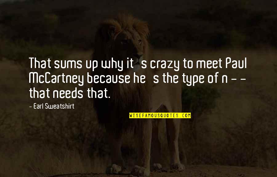 Basement Foundation Quotes By Earl Sweatshirt: That sums up why it's crazy to meet Basement Foundation Quotes By Earl Sweatshirt: That sums up why it's crazy to meet