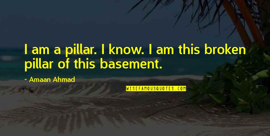 Basement Quotes By Amaan Ahmad: I am a pillar. I know. I am