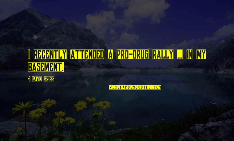 Basement Quotes By David Cross: I recently attended a pro-drug rally ... in Basement Quotes By David Cross: I recently attended a pro-drug rally ... in
