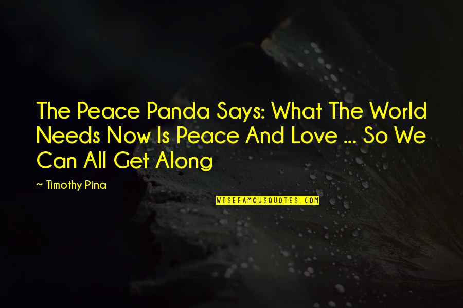 Bash And Dash Quotes By Timothy Pina: The Peace Panda Says: What The World Needs