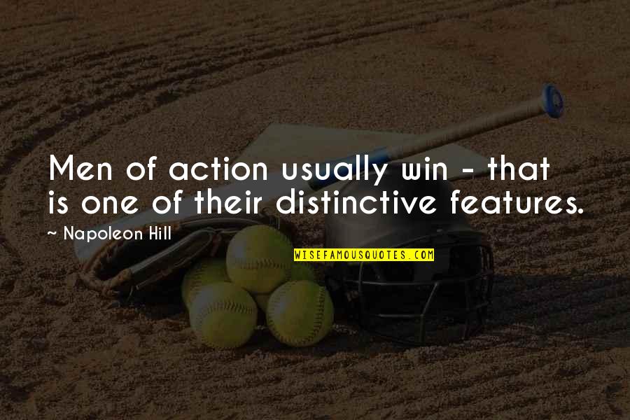 Bash Script Quotes By Napoleon Hill: Men of action usually win - that is