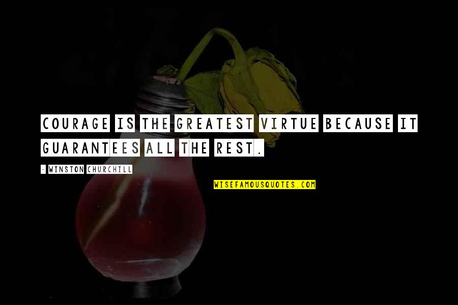 Bashers Wife Quotes By Winston Churchill: Courage is the greatest virtue because it guarantees Bashers Wife Quotes By Winston Churchill: Courage is the greatest virtue because it guarantees