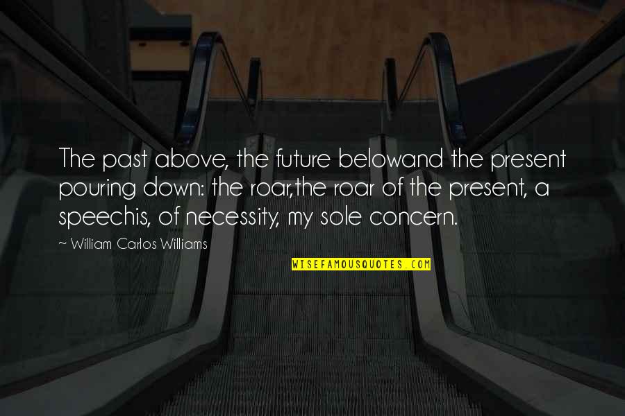 Basic Alan Quotes By William Carlos Williams: The past above, the future belowand the present