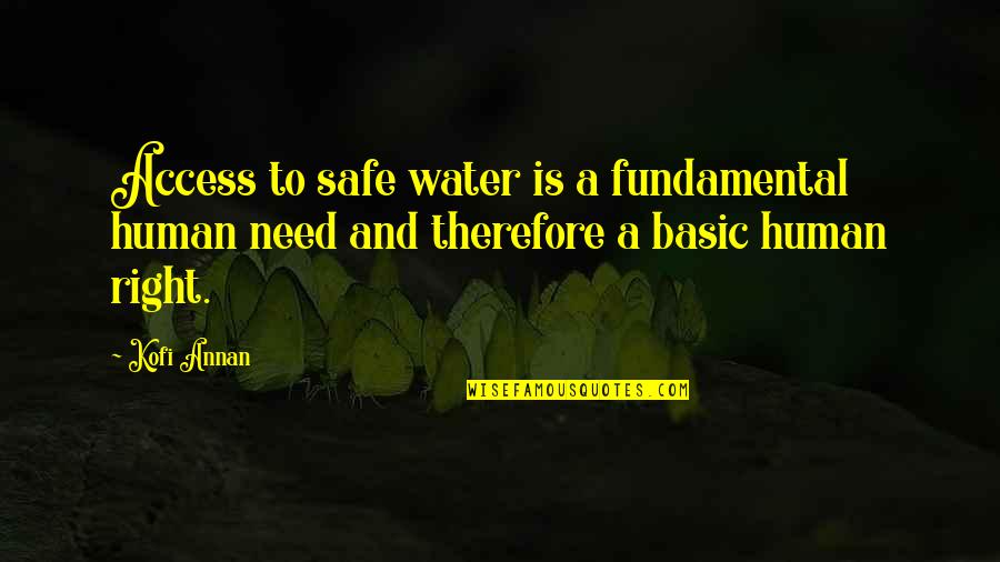 Basic Fundamental Quotes By Kofi Annan: Access to safe water is a fundamental human