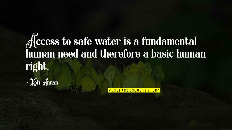 Basic Human Needs Quotes By Kofi Annan: Access to safe water is a fundamental human