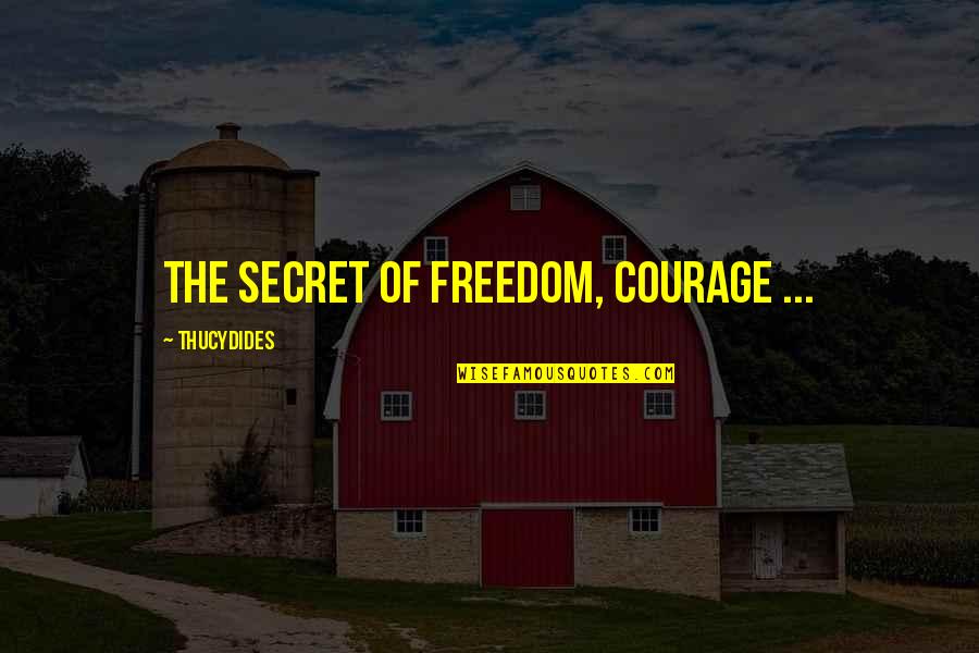 Basic Human Needs Quotes By Thucydides: The secret of freedom, courage ...