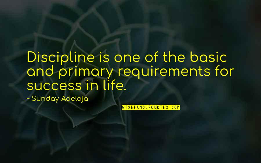 Basic Life Quotes By Sunday Adelaja: Discipline is one of the basic and primary