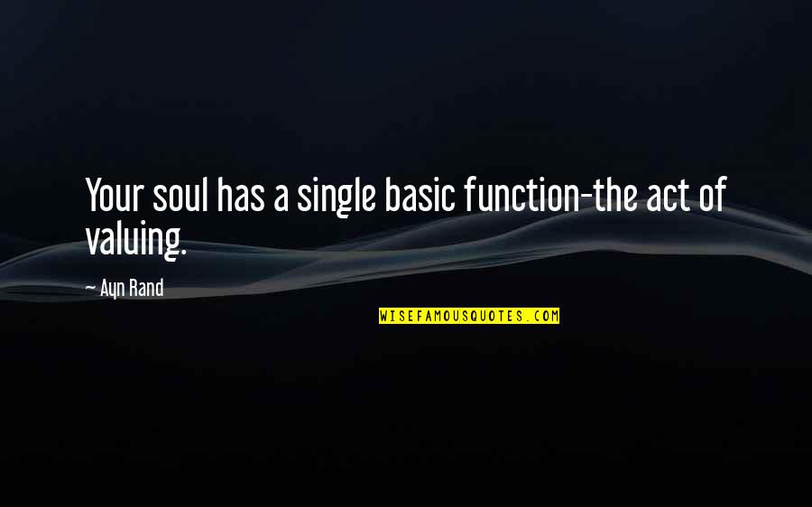 Basic Quotes By Ayn Rand: Your soul has a single basic function-the act