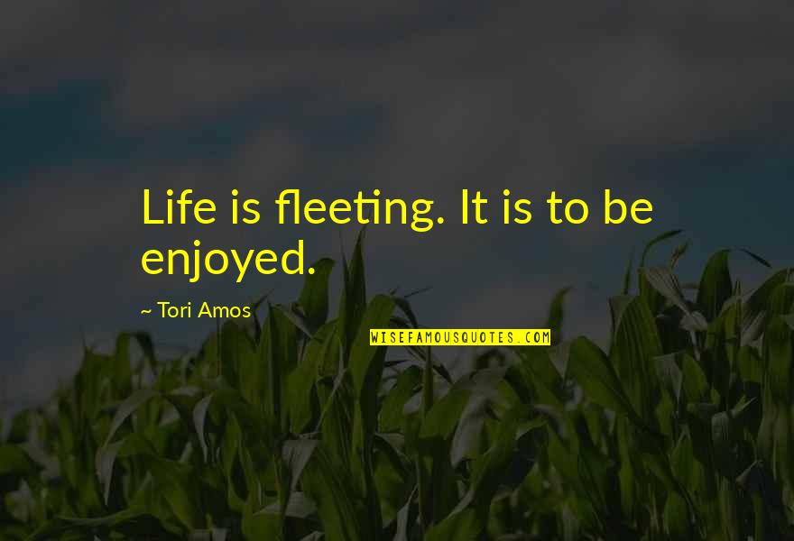 Basic Training Inspirational Quotes By Tori Amos: Life is fleeting. It is to be enjoyed.