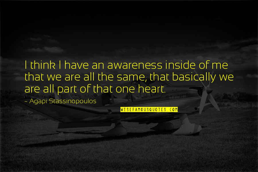 Basically Me Quotes By Agapi Stassinopoulos: I think I have an awareness inside of