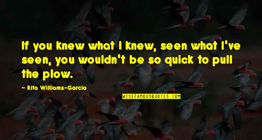 Basilio Quotes By Rita Williams-Garcia: If you knew what I knew, seen what Basilio Quotes By Rita Williams-Garcia: If you knew what I knew, seen what