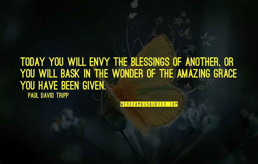 Bask Quotes By Paul David Tripp: Today you will envy the blessings of another,