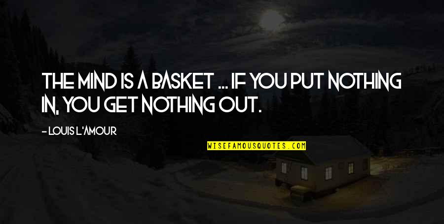 Basket Quotes By Louis L'Amour: The mind is a basket ... if you