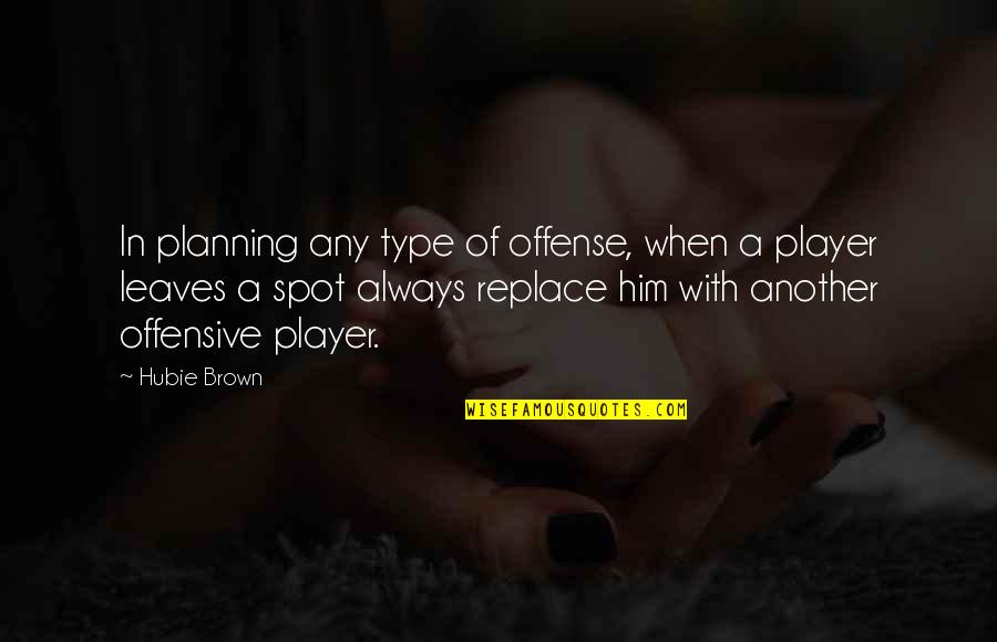 Basketball Coaching Quotes By Hubie Brown: In planning any type of offense, when a Basketball Coaching Quotes By Hubie Brown: In planning any type of offense, when a