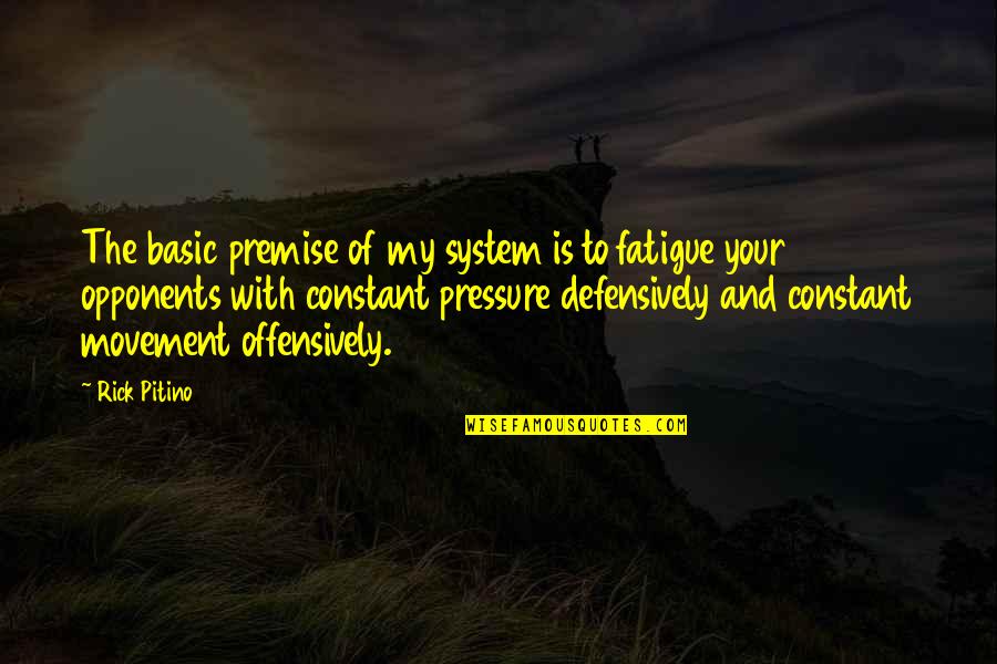Basketball Coaching Quotes By Rick Pitino: The basic premise of my system is to Basketball Coaching Quotes By Rick Pitino: The basic premise of my system is to