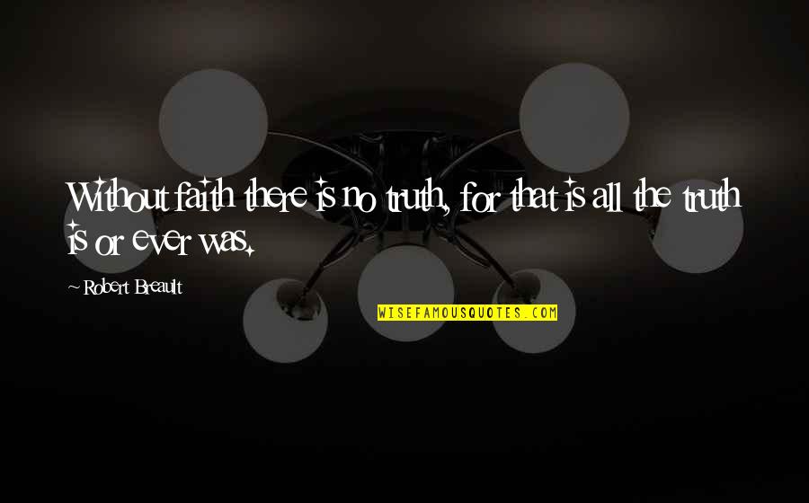 Basketball Dunk Quotes By Robert Breault: Without faith there is no truth, for that