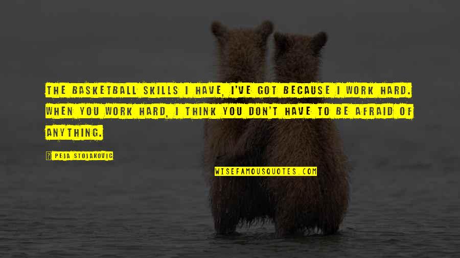 Basketball Hard Work Quotes By Peja Stojakovic: The basketball skills I have, I've got because
