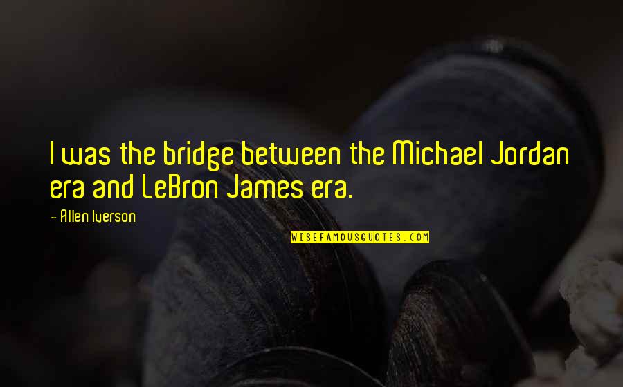 Basketball Michael Jordan Quotes By Allen Iverson: I was the bridge between the Michael Jordan