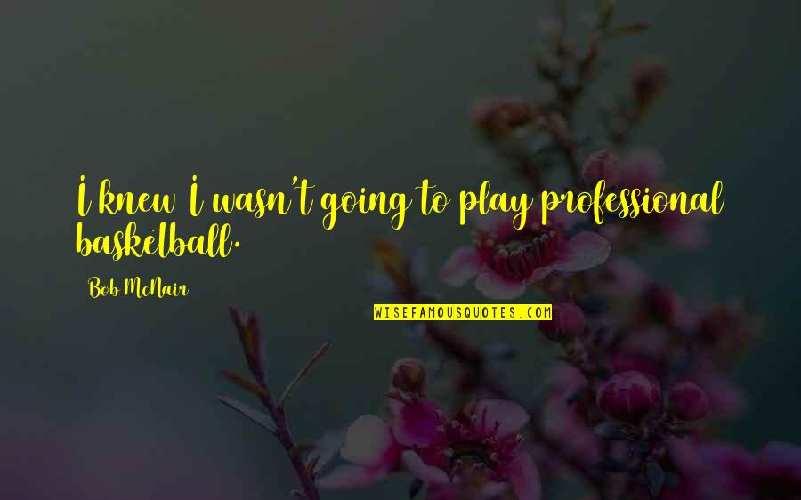 Basketball Play Quotes By Bob McNair: I knew I wasn't going to play professional