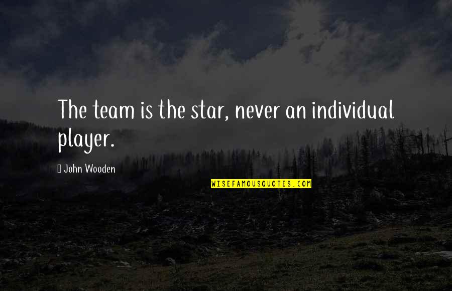 Basketball Stars Quotes By John Wooden: The team is the star, never an individual