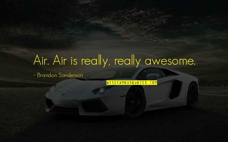 Bassen Kornzweig Quotes By Brandon Sanderson: Air. Air is really, really awesome.