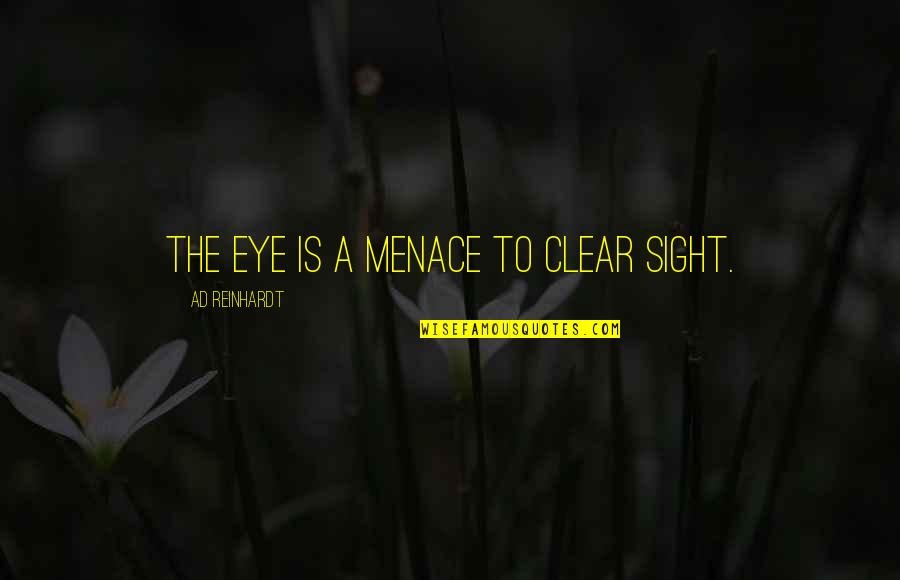 Bassermann Minerals Quotes By Ad Reinhardt: The eye is a menace to clear sight. Bassermann Minerals Quotes By Ad Reinhardt: The eye is a menace to clear sight.