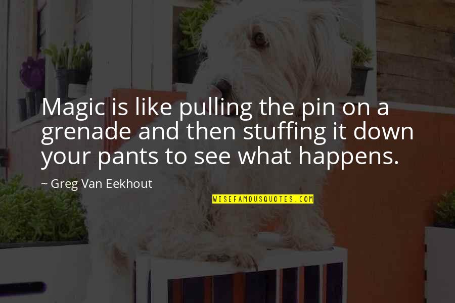 Basset Hounds Quotes By Greg Van Eekhout: Magic is like pulling the pin on a