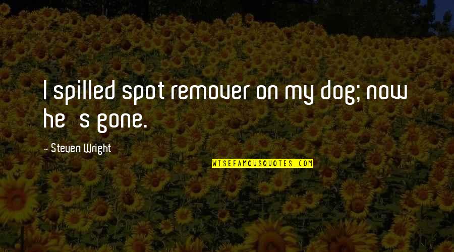 Bassey Goldfinger Quotes By Steven Wright: I spilled spot remover on my dog; now Bassey Goldfinger Quotes By Steven Wright: I spilled spot remover on my dog; now