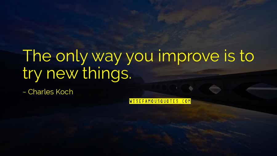 Bastiaan Quotes By Charles Koch: The only way you improve is to try Bastiaan Quotes By Charles Koch: The only way you improve is to try