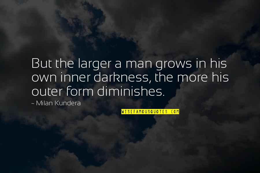 Bastoni Quotes By Milan Kundera: But the larger a man grows in his