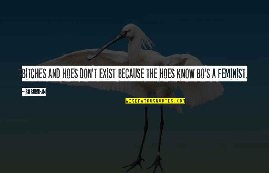 Bat Flight Movement Quotes By Bo Burnham: Bitches and hoes don't exist because the hoes