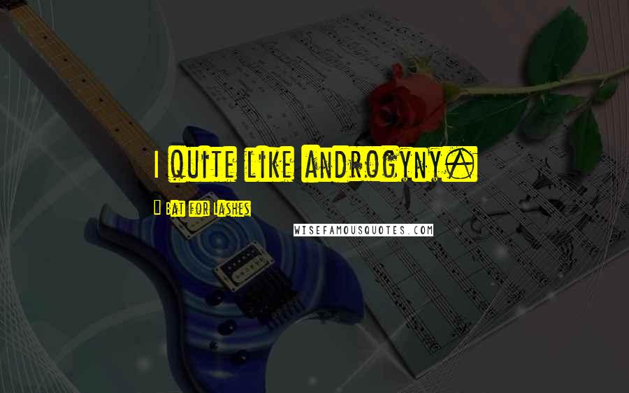 Bat For Lashes quotes: I quite like androgyny.